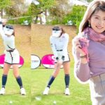 植手桃子 Momoko Uete  日本の女子ゴルフ スローモーションスイング!!!