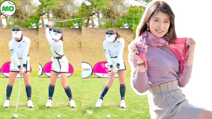 植手桃子 Momoko Uete  日本の女子ゴルフ スローモーションスイング!!!