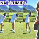 Sarina Schmidt  サリナ・シュミット ドイツの女子ゴルフ スローモーションスイング!!!