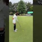 人気ゴルフ女子・岩崎静羅さんのパター練習・熊谷ゴルフクラブ2022年4月