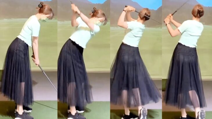 【🇰🇷女子ゴルフ】凝視不可避‼KLPGA美女プロゴルファーの最高のスイングショットに目が離せません😍【韓国人女子プロゴルファー@nojuyoung_】