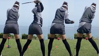 【女子ゴルフ】とても綺麗な下半身リード‼😍正しい下半身の使い方を身につけましょう💕【日本人女子ゴルファー@golf_yuka3405】Vol.2