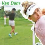 Anne van Dam アン・バンダム オランダの女子ゴルフ スローモーションスイング!!!
