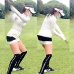 【🇯🇵女子ゴルフ】美脚美女ゴルファーの最高に美しいゴルフスイング😍何度も見て練習しましょう💕【日本人女子ゴルファ@asami102929】Vol.10