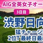 2022 AIG全英女子オープン 3日目 渋野日向子 猛チャージ 2位タイ 最終日最終組!! 山下美夢有 健闘!!