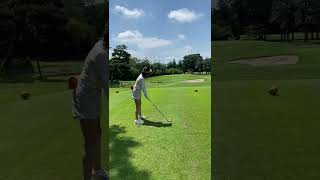 人気ゴルフ女子岩崎静羅さんのティーショット3番・熊谷ゴルフクラブ2022年7月
