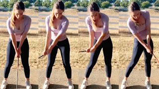 【女子ゴルフ】美女ゴルファーの素晴らしいインパクトとスピードを見ましょう💕【アメリカ人プロゴルファー@hannahbgg】Vol4