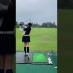 人気ゴルフ女子岩崎静羅さんのアイアン練習1・熊谷ゴルフクラブ2022年8月