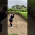 人気ゴルフ女子岩崎静羅さんのバンカー練習・熊谷ゴルフクラブ2022年8月
