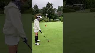 人気ゴルフ女子岩崎静羅さんのパター練習・小田原湯本カントリークラブ2022年9月