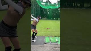 人気ゴルフ女子岩崎静羅さんのドライバー練習・霞ヶ浦国際ゴルフコース2022年9月