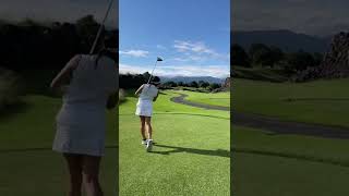 人気ゴルフ女子萌さんのティーショット10番・吉井カントリークラブ2022年9月