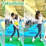 Mika Takushima 宅島美香 日本の女子ゴルフ スローモーションスイング!!!