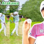 Yuna Arakawa 荒川侑奈 日本の女子ゴルフ スローモーションスイング!!!